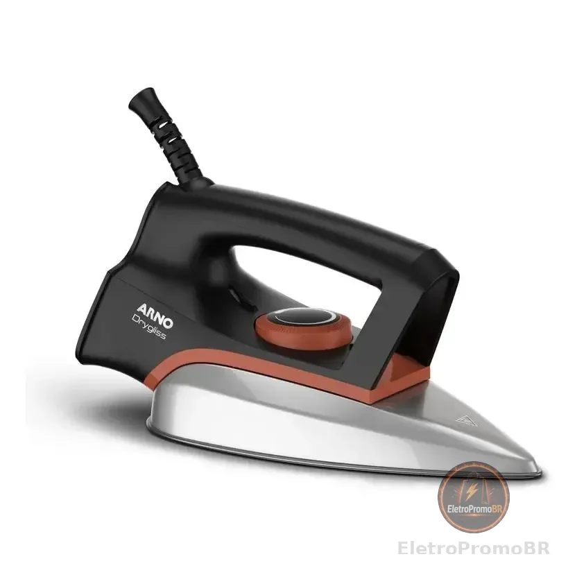 Ferro A Seco Arno Drygliss Steam Iron Com Base Antiaderente Fs31 Preto E Terracota 127v