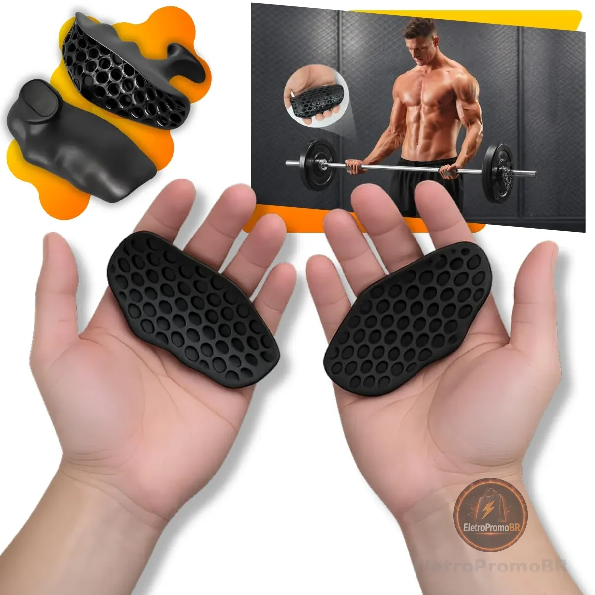 Luva Academia Musculação Grip Antiderrapante Protetor Palmar Anti Calos Silicone Alta Aderência Crossfit Treino Masculino Feminino Menos Suor Mais Pegada Fitness (1 Par) – Qualidade Premium LNSTORE