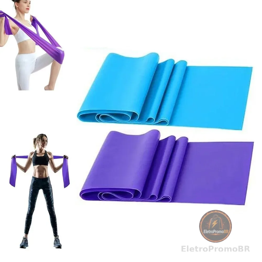 Kit 2 Faixas Elasticas Thera Band Para Exercícios Fisicos Fisioterapia Alongametos Treino em Casa, Resistente