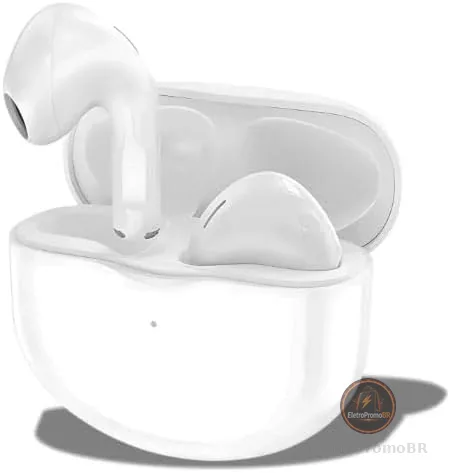Fone de Ouvido Bluetooth Sem Fio com Case de Carregamento, Controle Touch, Microfone Integrado, Conexão Automática, Compatível com Android iOS, Bateria de Longa Duração