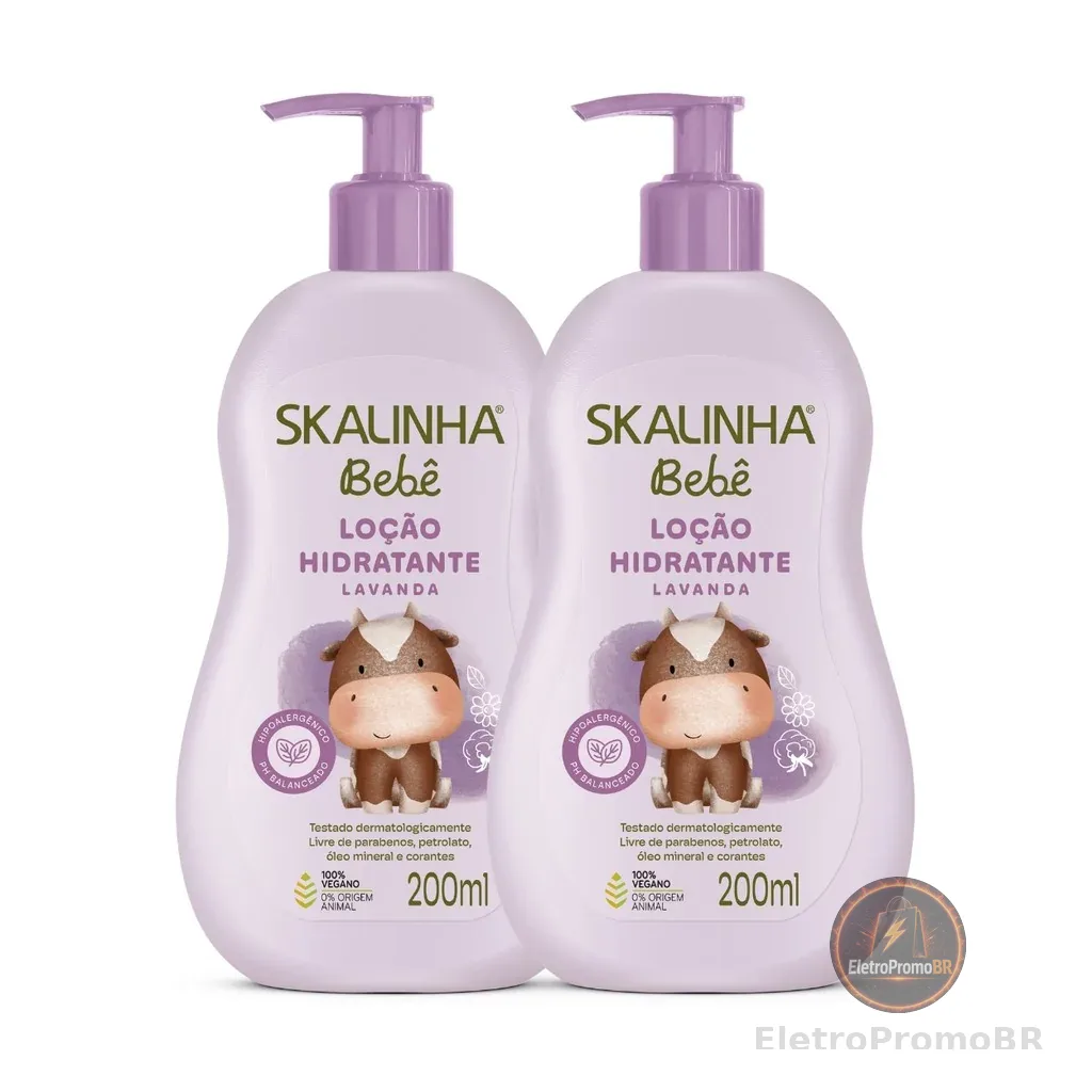 Kit 2 Loções Hidratantes Bebê Infantil Lavanda Skalinha