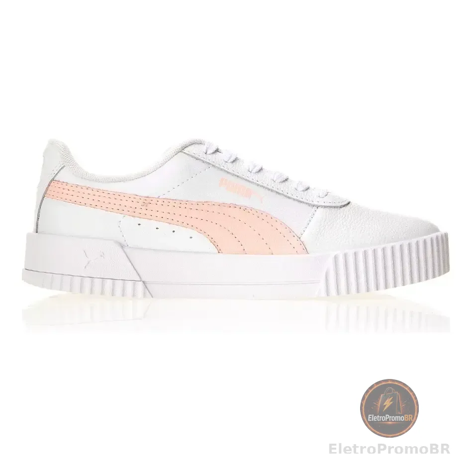 Tênis Casual Feminino Carina Lux Puma Branco E Rosa Liso 38
