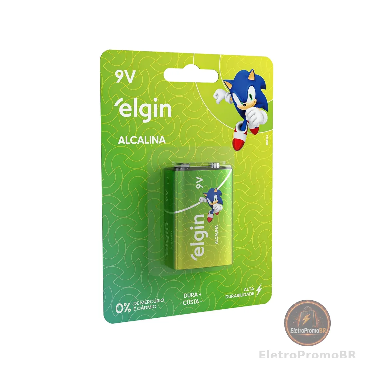 Bateria Alcalina Elgin com 1 unidade 9V Pilha