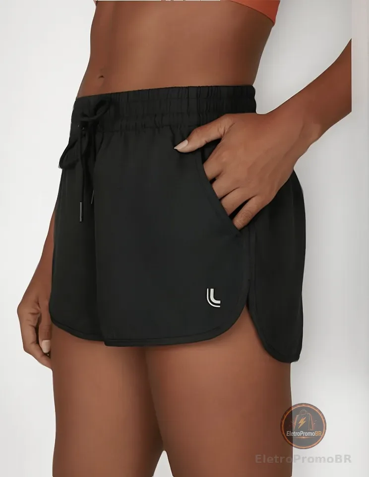 Short Lupo Feminino Fitness Academia Esporte Com Bolso