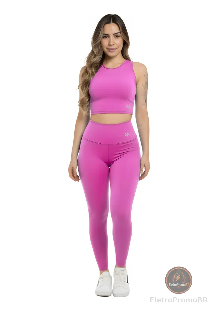 Conjunto Suplex Blackout Zero Transparência Legging E Croppe
