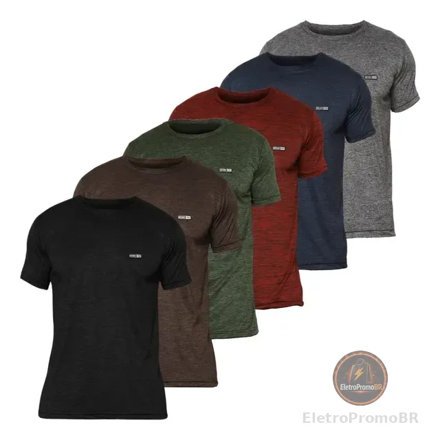 Kit 6 Camisetas Masculina Academia Dry Fit Malha Fria Treino