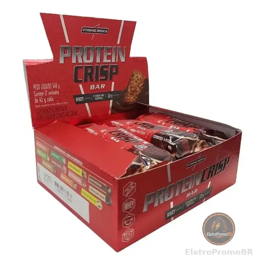 Crisp Bar Caixa 12 Und (540g) Integralmédica Sabor Trufa De Avelã