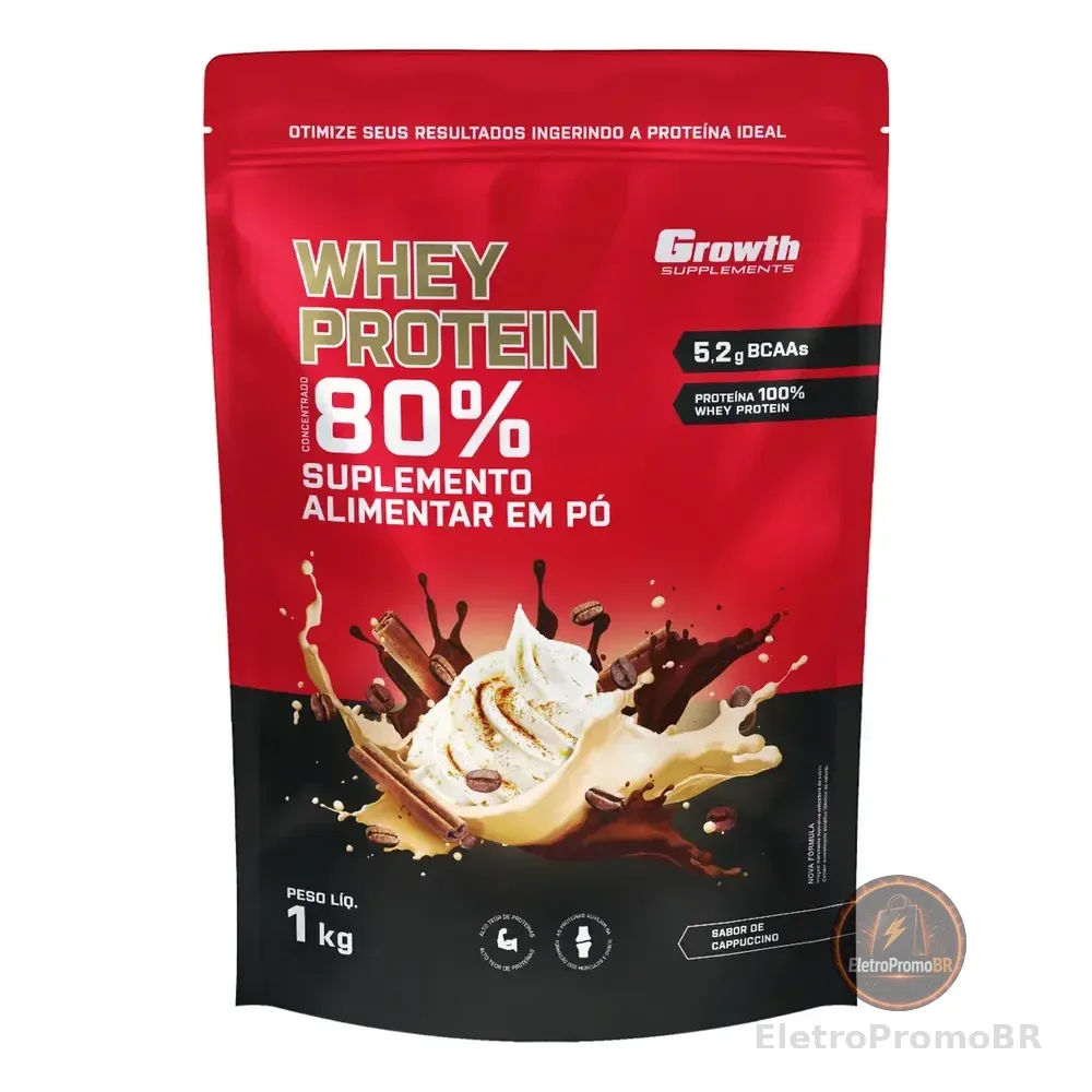 Whey Protein Concentrado 1kg Growth Supplements - Capuccino Cappuccino