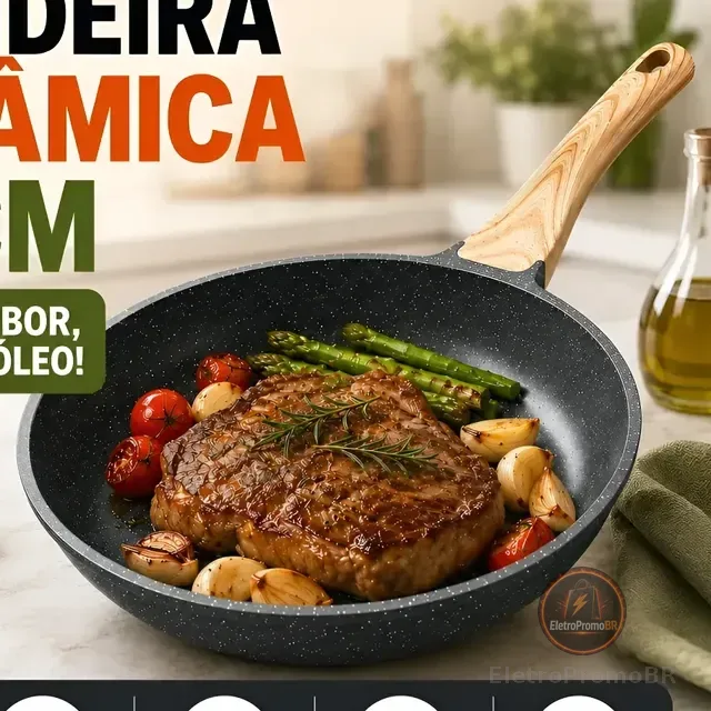 24cm Frigideira Antiaderente Cerâmica Multi Indução E Gás