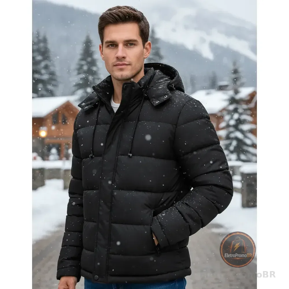 Jaqueta Bobojaco Casaco Forrado Impermeável Frio Neve Moto Preto G Lisa