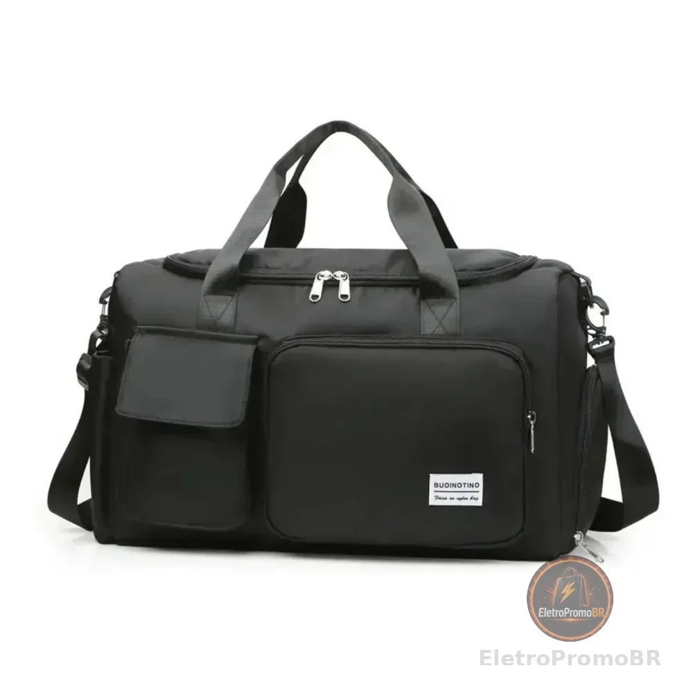 Mala De Viagem Bolsa De Mão E Transversal Feminina Masculina Cor Preto