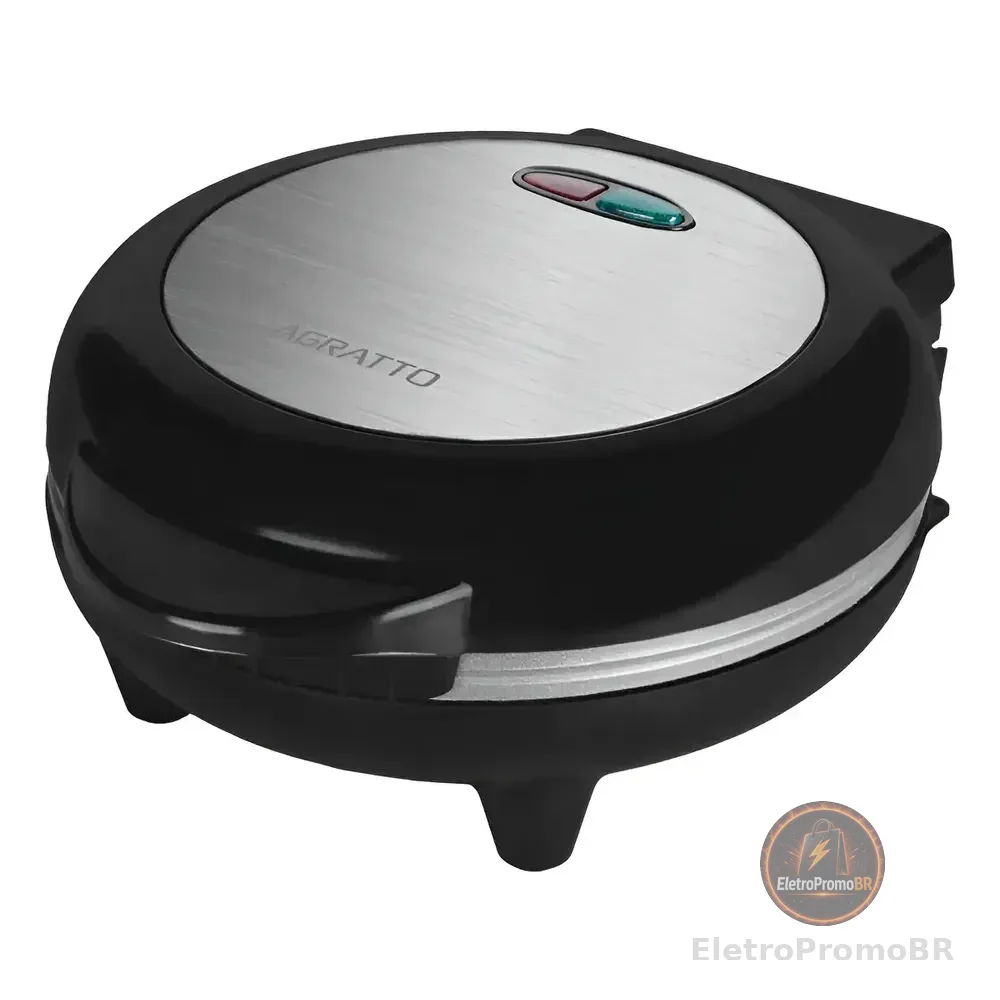 Omeleteira Antiaderente Elétrica Dupla 800w Mr. Cheff Redonda Preta 220v Agratto Aoip01i-02 Preto