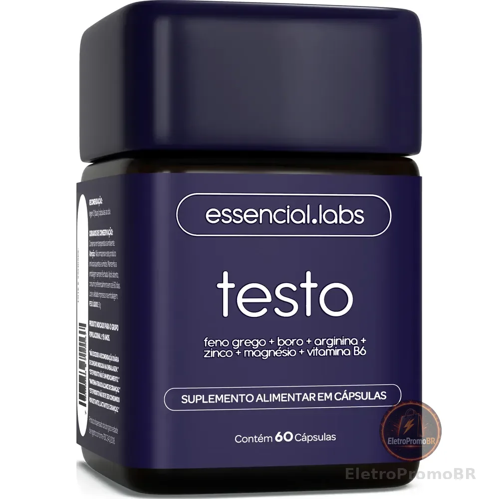 Testo - Essencial Labs - 60 Cápsulas Sem Sabor