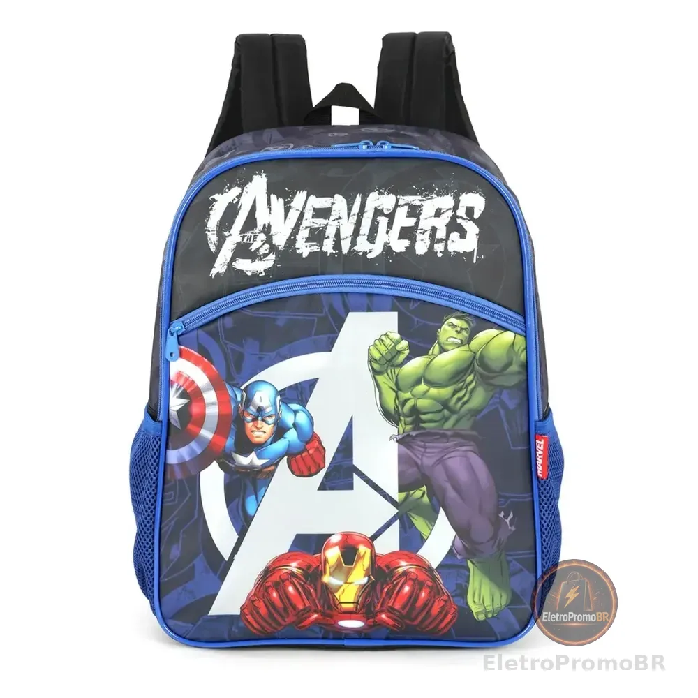 Mochila Costas Escolar Avengers Is42331ag Preto Liso
