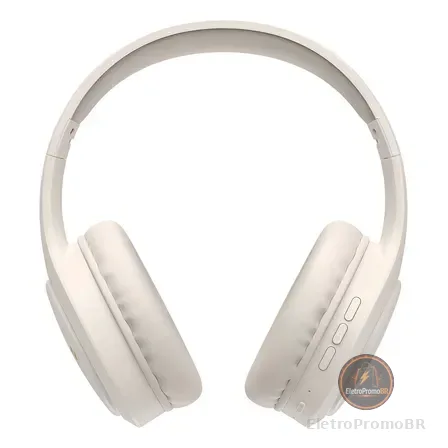 Fone De Ouvido Headphone Dapon H02d Bluetooth 5.1 Over-ear 22 Horas De Bateria Bege