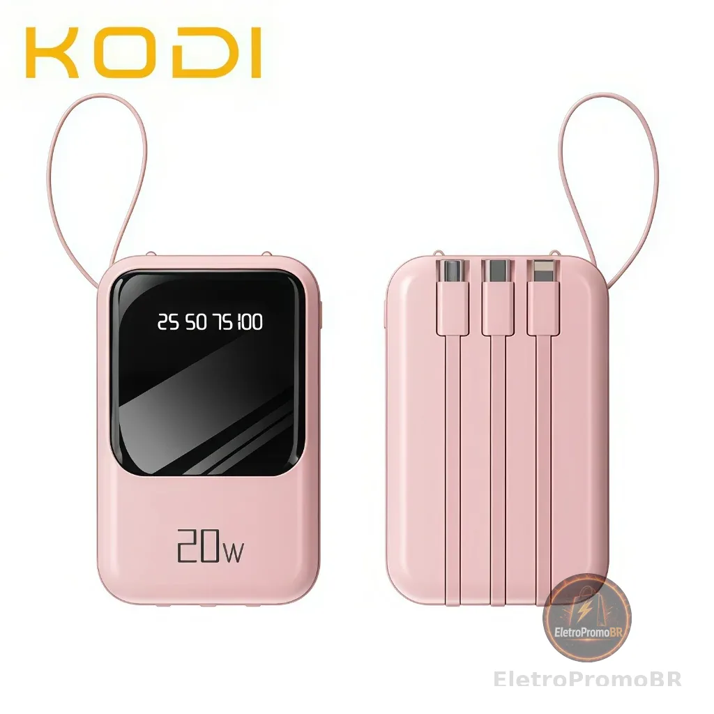 Carregador Portátil 10000mah con 4 cables de carga rápida Banco de energía digital LED-A6
