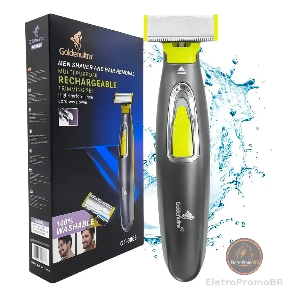 Aparelho De Barbear Eletrico A Prova D'agua Usb Profissional Cor Verde-lima 127/220v