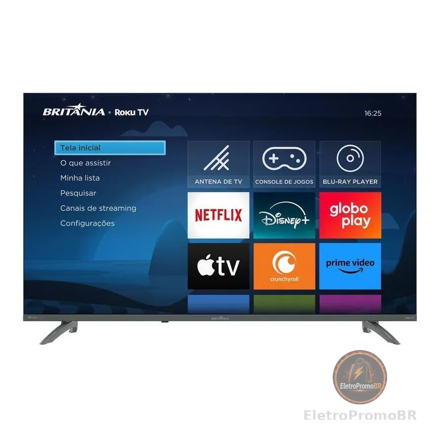 Smart TV 43" Britânia HDR10 Dolby Áudio Roku TV B43KRA