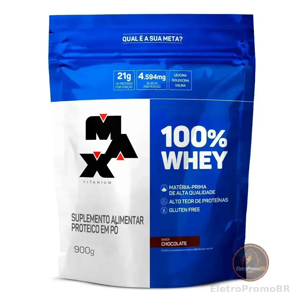 Whey 100% Max Titanium Whey Concentrado 900g Chocolate