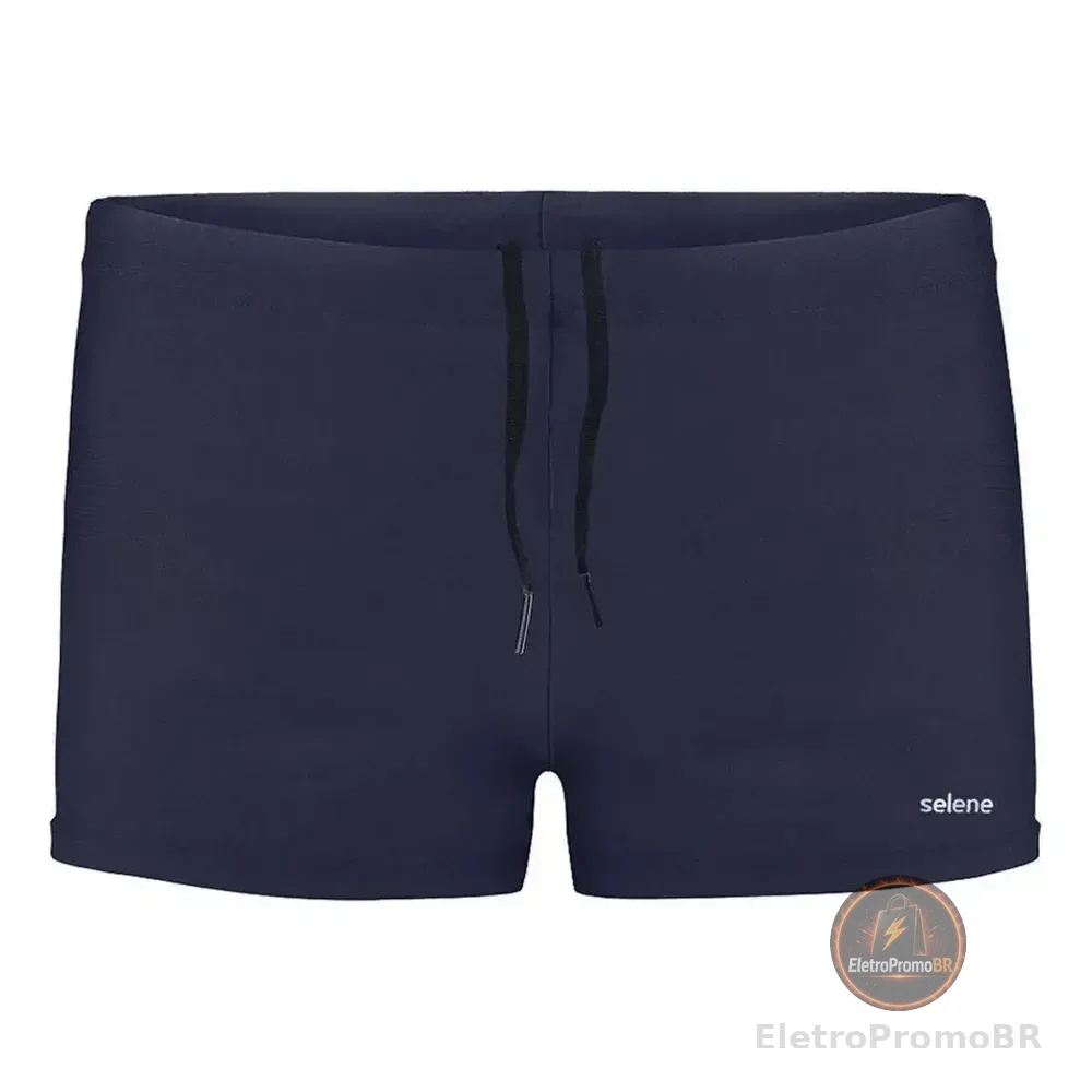 Sunga Masculina Boxer Selene Proteção Uv50+ Praia Piscina Marinho P