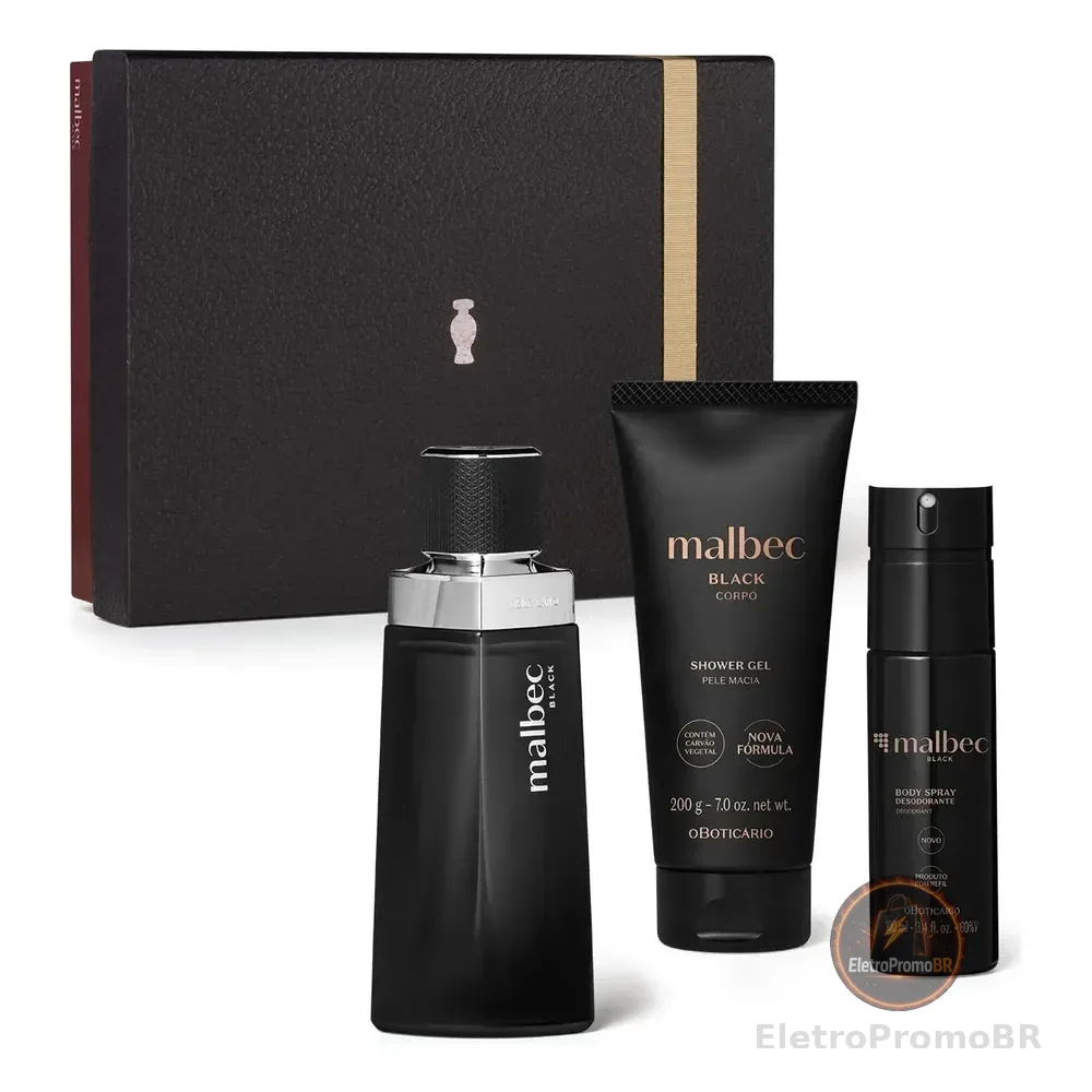 Kit Presente Malbec Black O Boticário Masculino Original