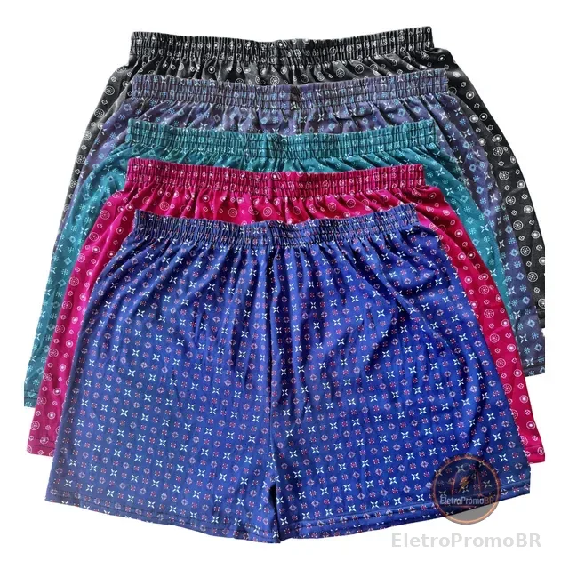 Kit 5 Cueca Samba Canção Short Masculino Pijama Conforto