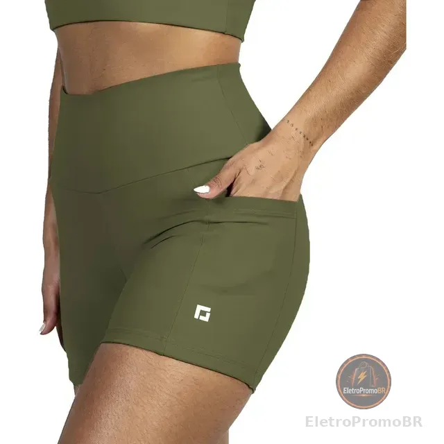 Shortinho Para Corrida Academia Feminino Com Bolsos