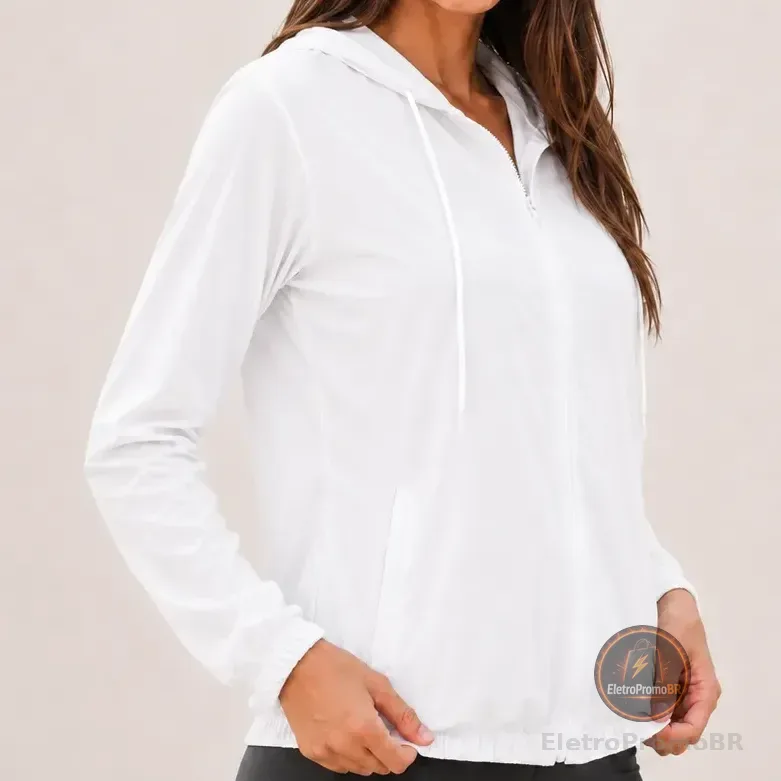 Jaqueta Feminina Izing Corta Vento Tendencia 2026 Fit Aspen Branco G Lisa