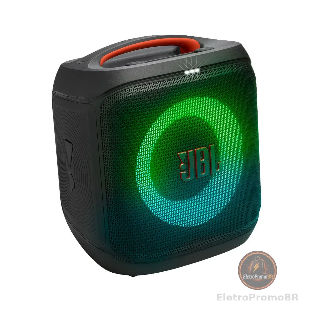 Caixa de Som JBL Encore Essential 2 100W Bluetooth Luzes RGB Bateria 15h Preto