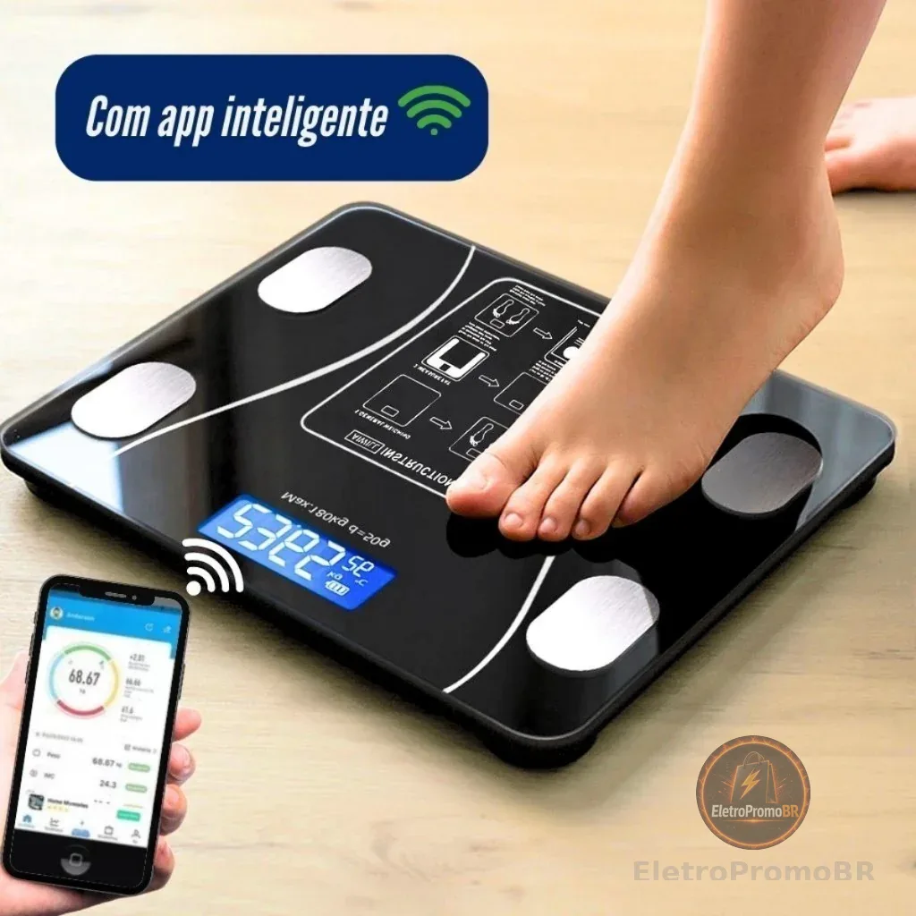 Balança Digital Medidora Corporal Bioimpedância até 180kg