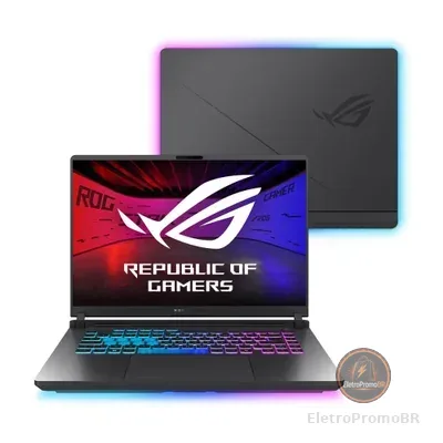 Notebook Gamer Rog Strix G16 G615jpr Nvidia RTX 5070 Intel Core i9 14900hx 32gb Ram 1TB SSD WINDOWS 11 Home Tela 16" 240hz LED Cinza - S5001w