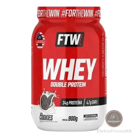 Whey Protein Double Protein Ftw 900g - Suplemento Em Pote Sabor Cookies Biscoitos
