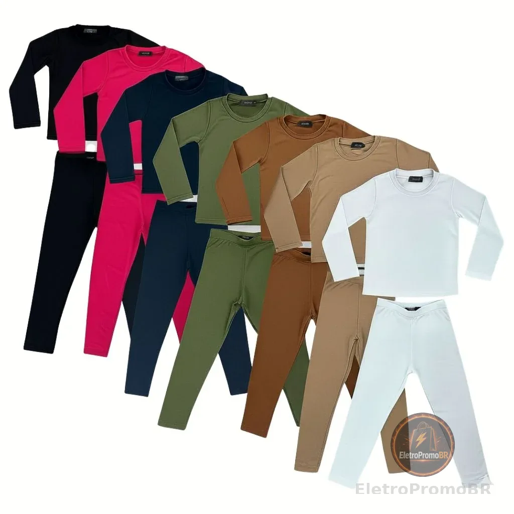 Conjunto Térmico Infantil Juvenil Menina e Menino - Segunda Pele Peluciada - Conjunto Blusa + Calça