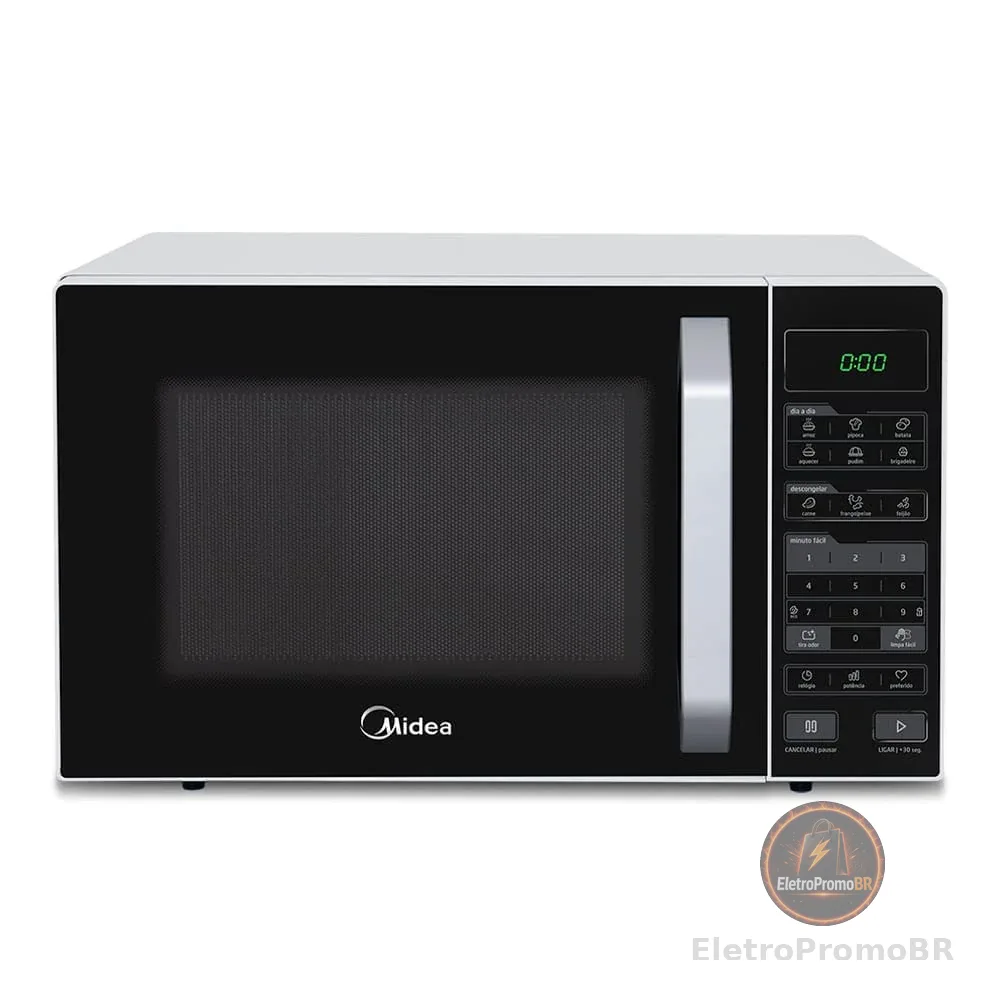 Micro-ondas 27L Branco e Preto Midea LED 127V MXSA27P1