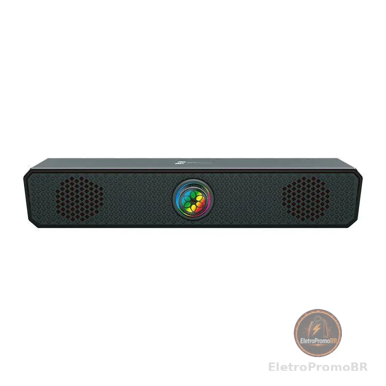 Caixa de Som R8 SP04, 2x3W RMS, USB, Preto, R8-SP04-RBW-V2