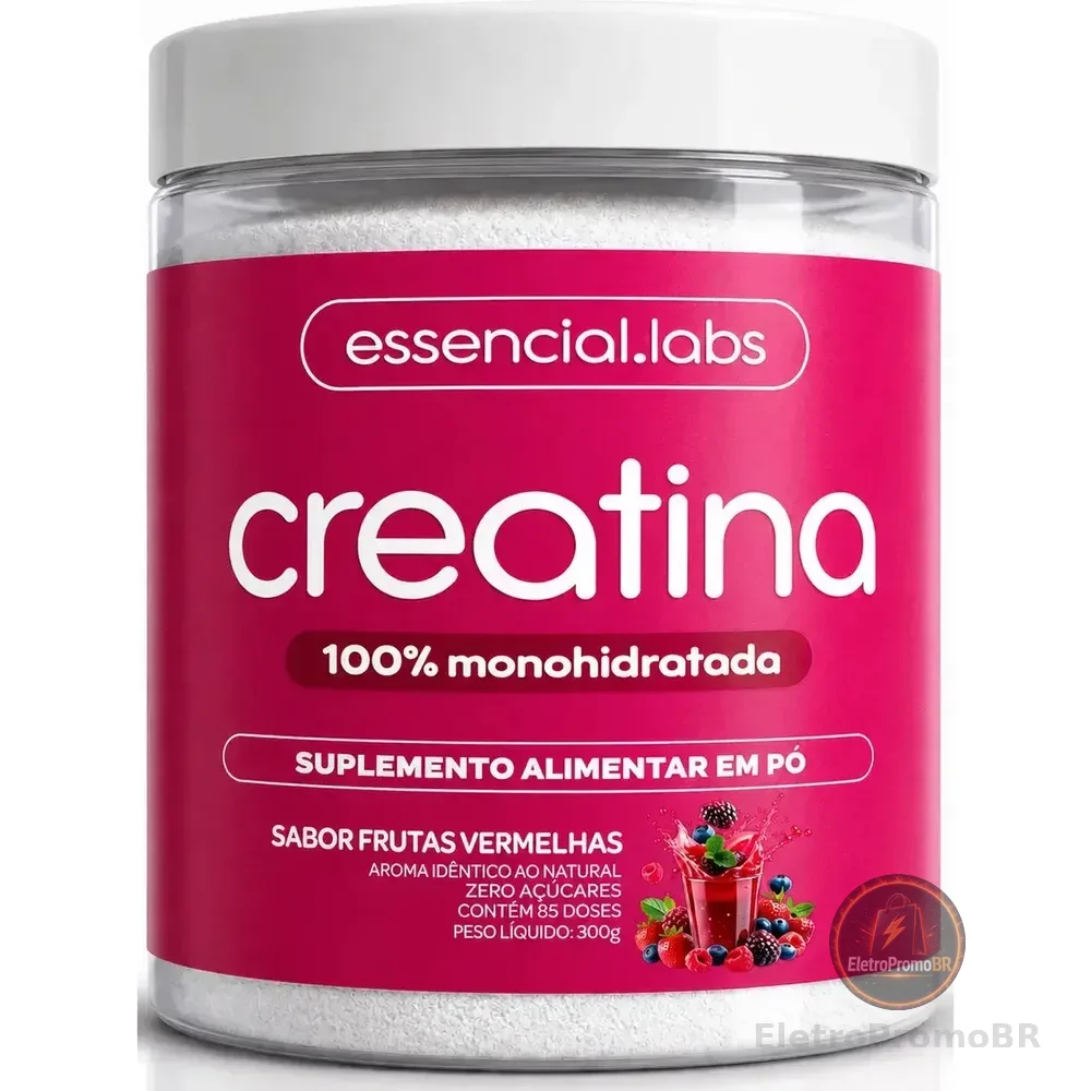 Creatina Monohidratada 100% Pura - Sabor Frutas Vermelhas - 300g