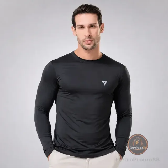 Camisa Térmica Masculina Segunda Pele Proteção Solar Uv50-