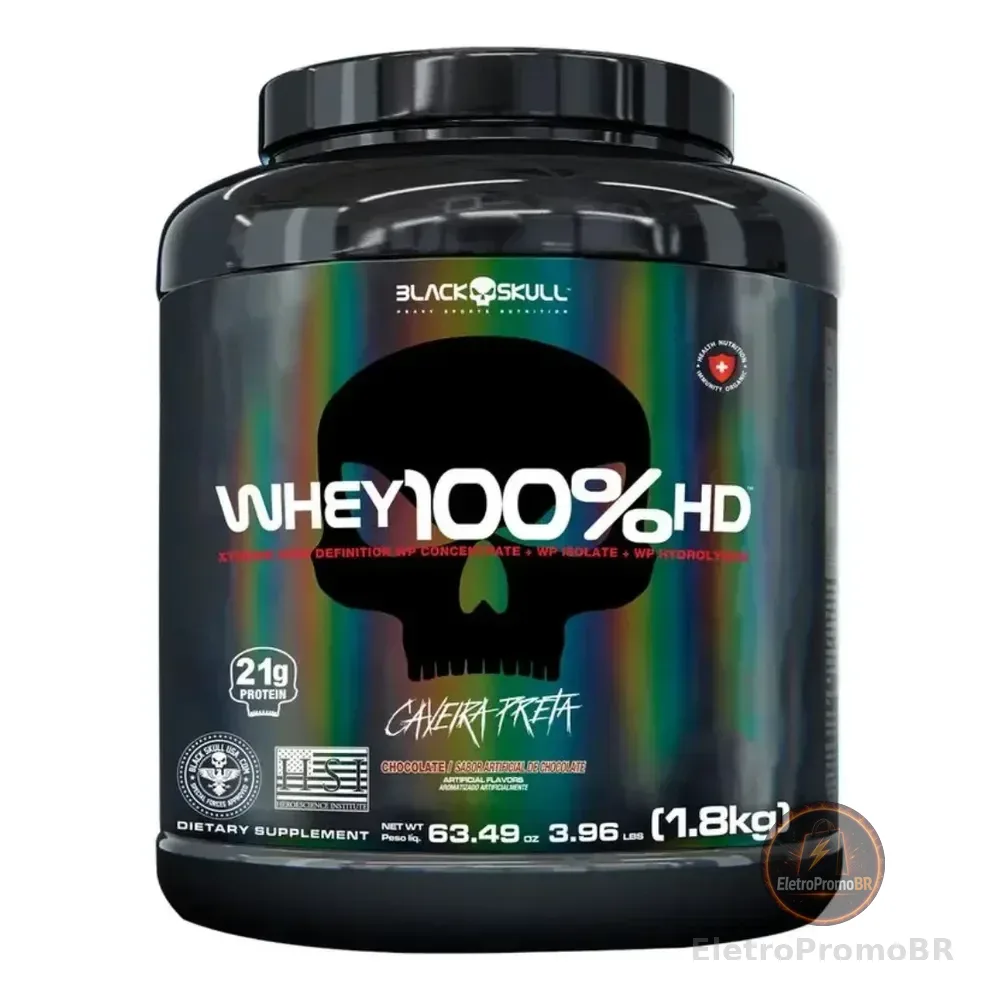 Whey 100% Hd Sabor Chocolate 1,8kg Black Skull