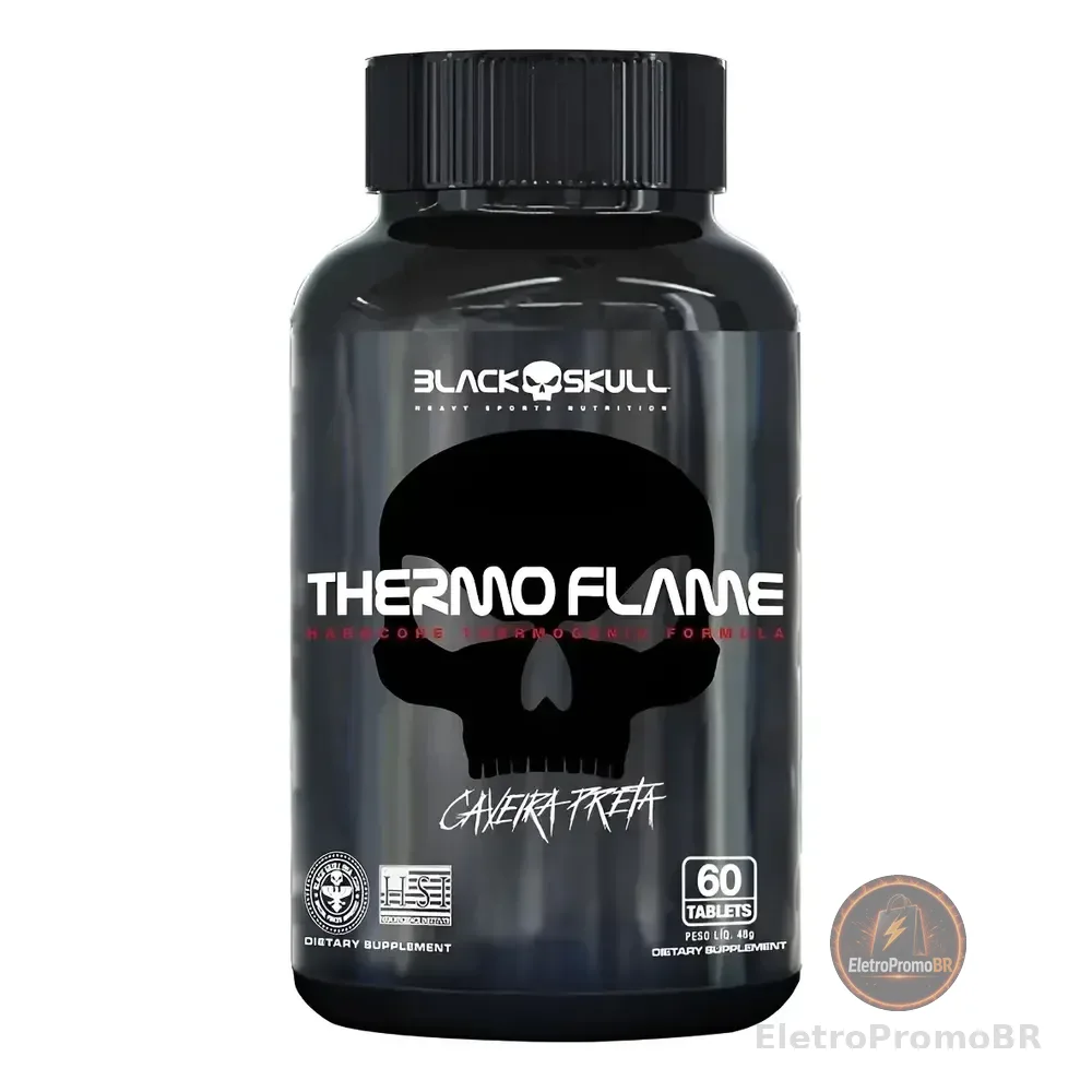 Thermo Flame Caveira Preta -(60tabs) - Black Skull Sabor Sem Sem Sabor