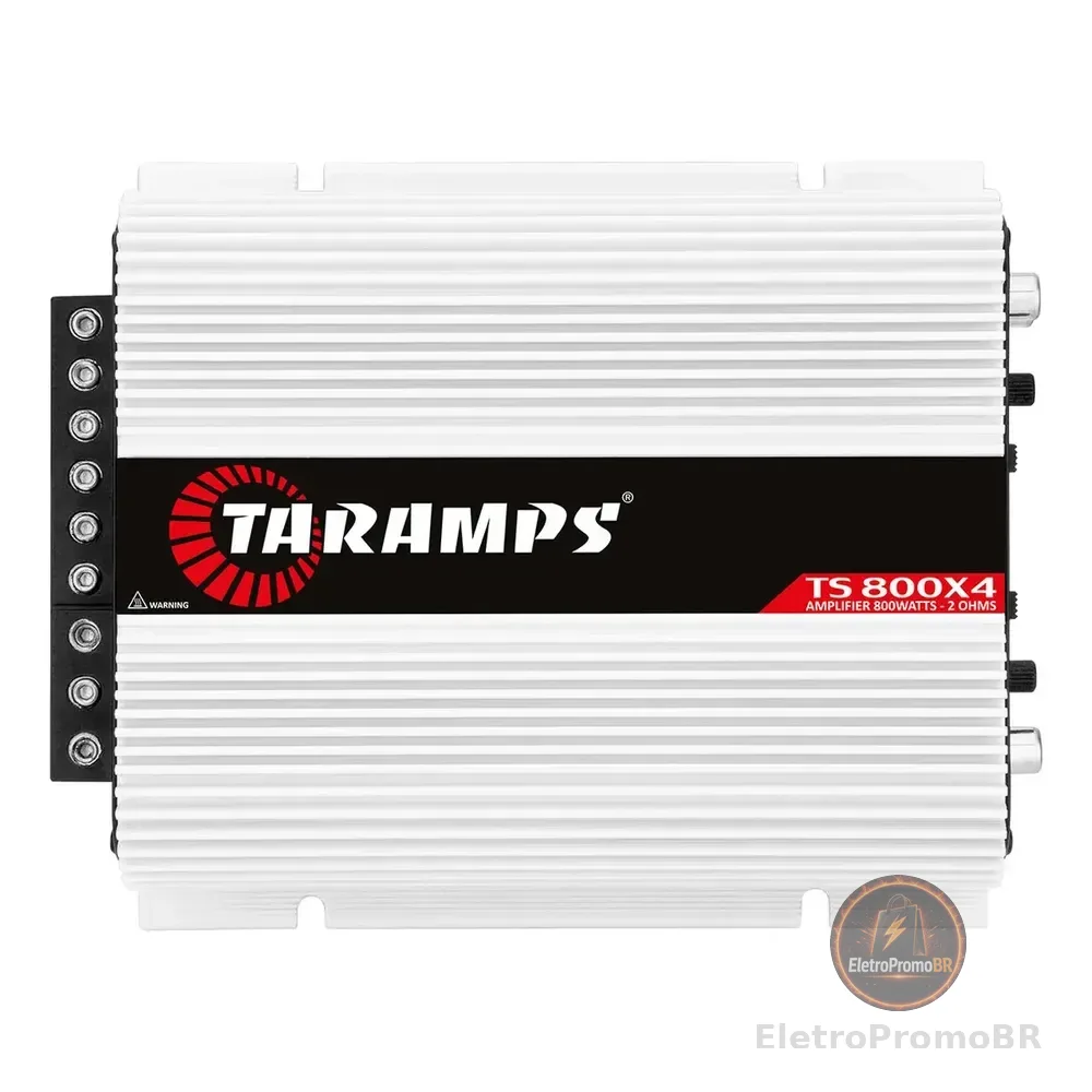 Amplificador Taramps Ts 800x4 800w 4 Canais Para Som Automotivo Branco