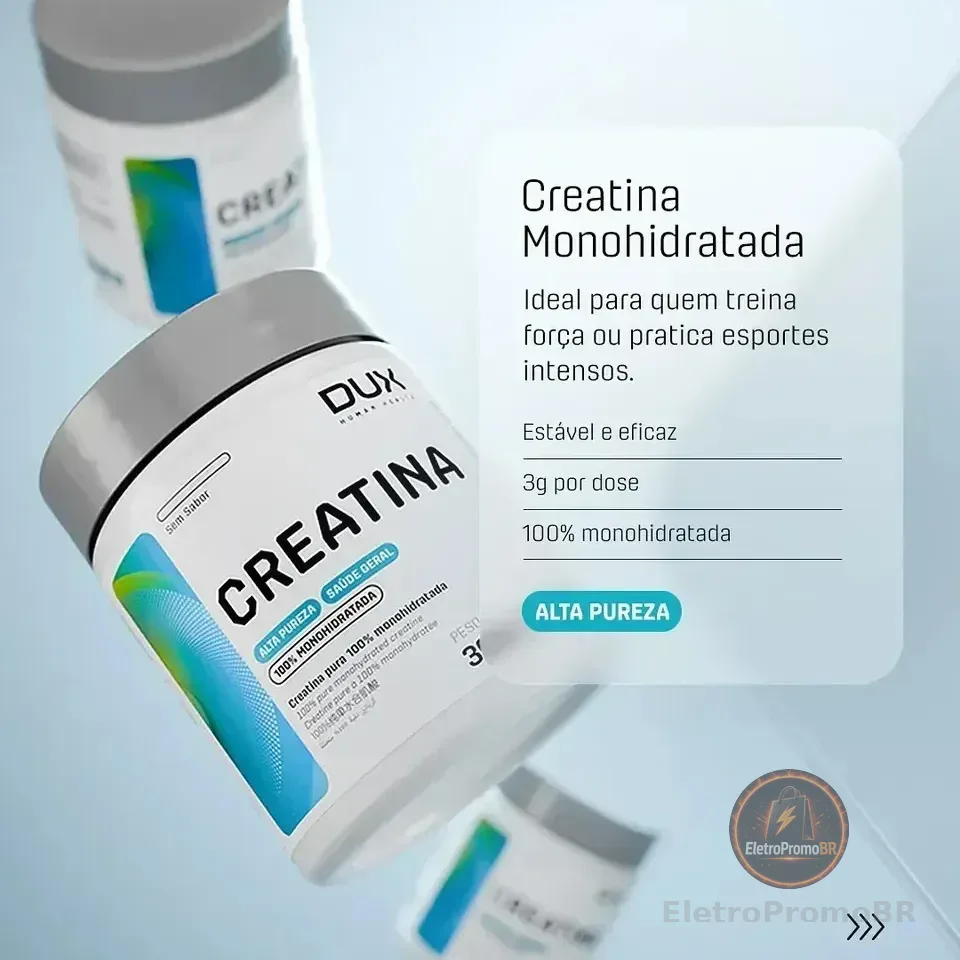 Pote Creatina Monohidratada 100% Pura 300g Dux Nutrition Sem Sabor Em Po