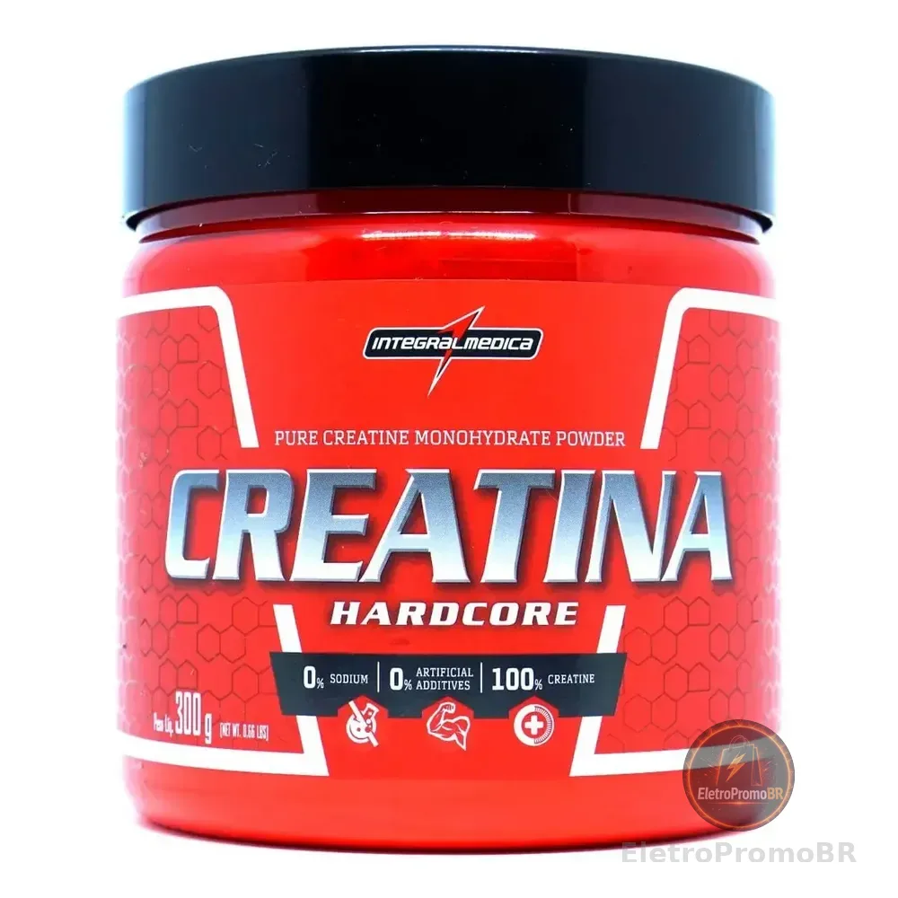 Creatina Hardcore Em Pó 100% Pura Integralmedica Sem Sabor 300g Sem Sabor Crea Pure Universal