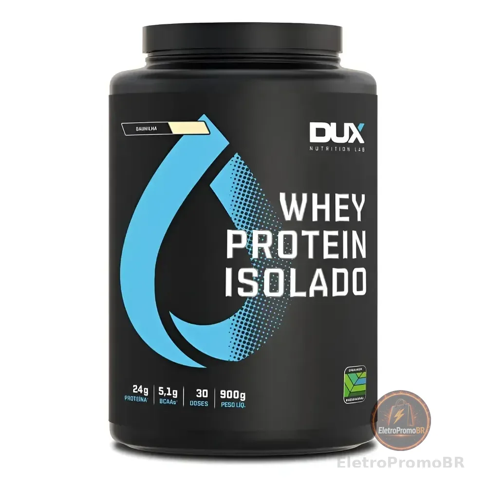 Whey Protein Isolado (900g) Dux Nutrition Sabor Morango