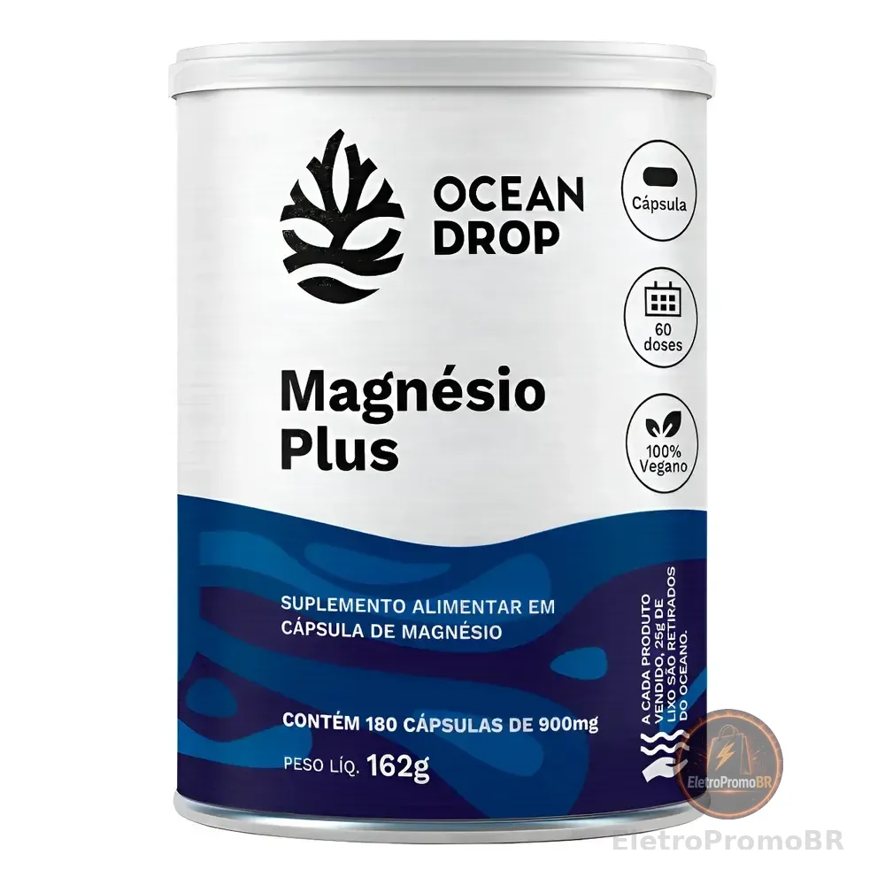 Magnésio Plus Bisglicinato Dimalato Taurato Ocean Drop 180un 180 Cápsulas 350mg