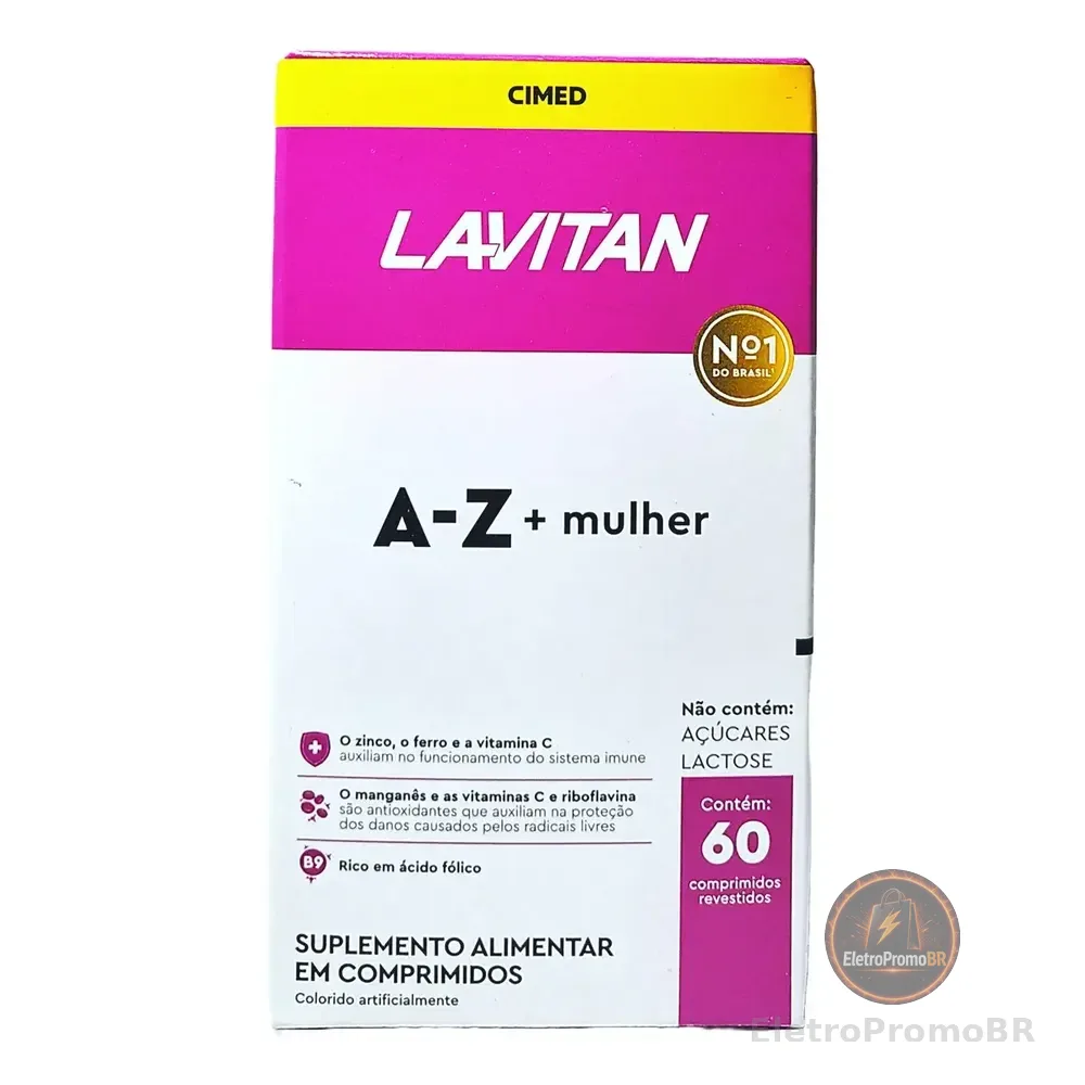 Lavitan A-z Mulher Com 60 Comprimidos Suplemento Vitaminico Sem Sabor