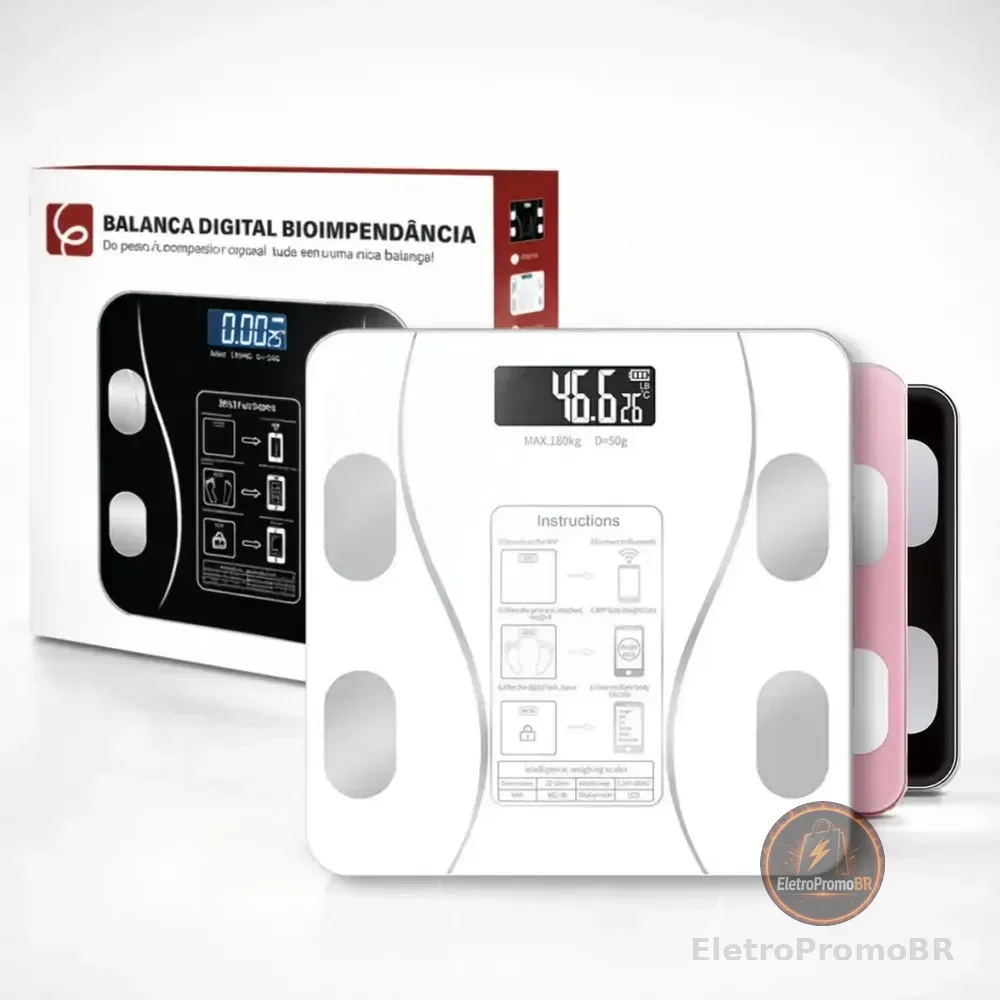 Balança Digital Corporal Epsilon Eps-6905 Bluetooth Para Saúde E Fitness Cor Branco
