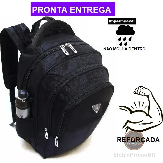 Mochila Mala Reforçada Notebook Impermeável Escolar Trabalho Oferta
