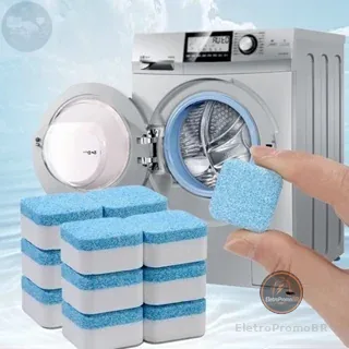 KIT 6/10/15 Pastilhas para Limpeza de Máquinas de Lavar Efervescentes Multifuncional