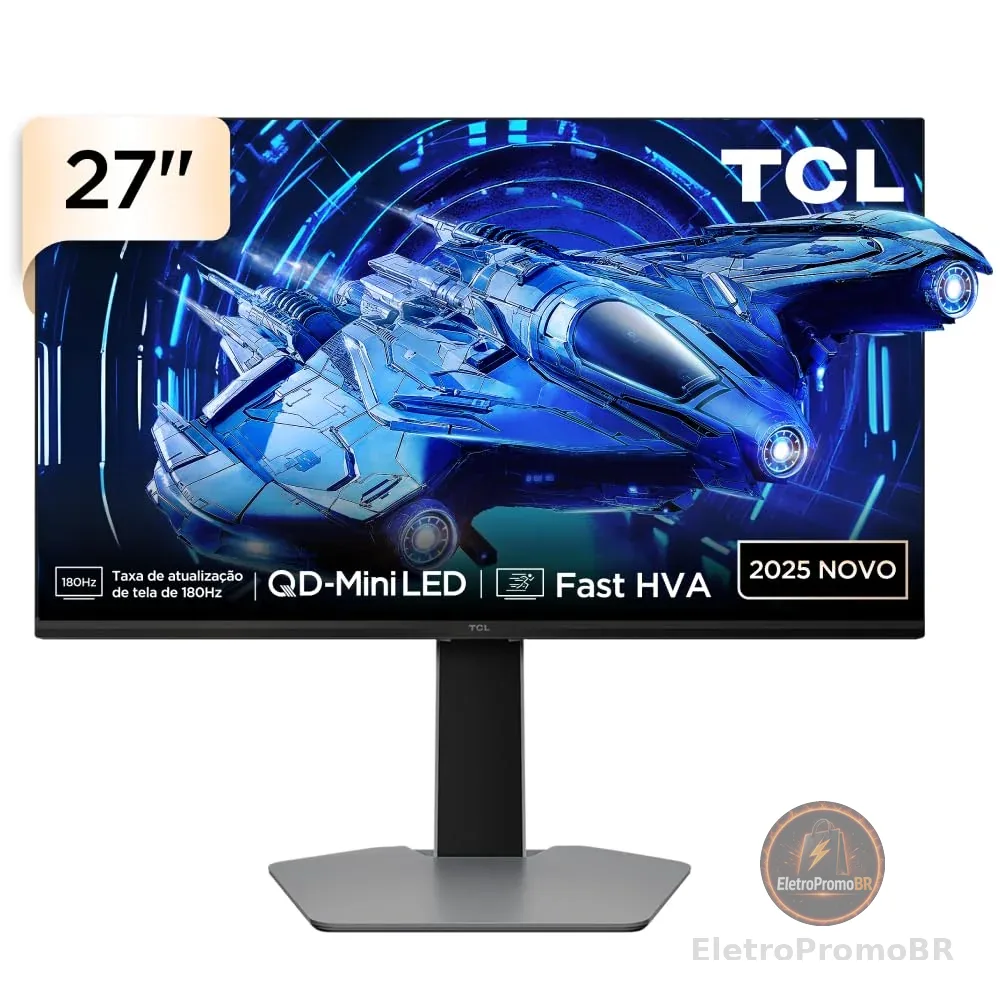 Monitor Gamer TCL 27 Polegadas QLED Mini LED QHD G64 180Hz 1ms (GtG) Freesync HDR 600 nits 27G64