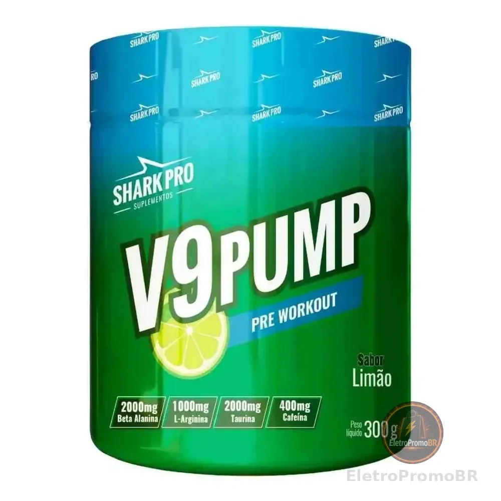 Pré-treino V9 Pump Pote 300g Shark Pro Refrigerante De Limão Soda Limão